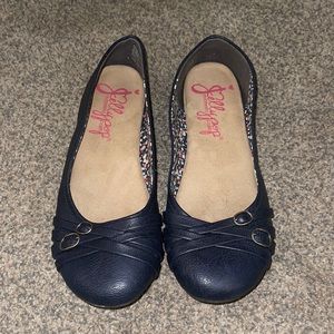 Jellypop Navy Blue Flats Size 10